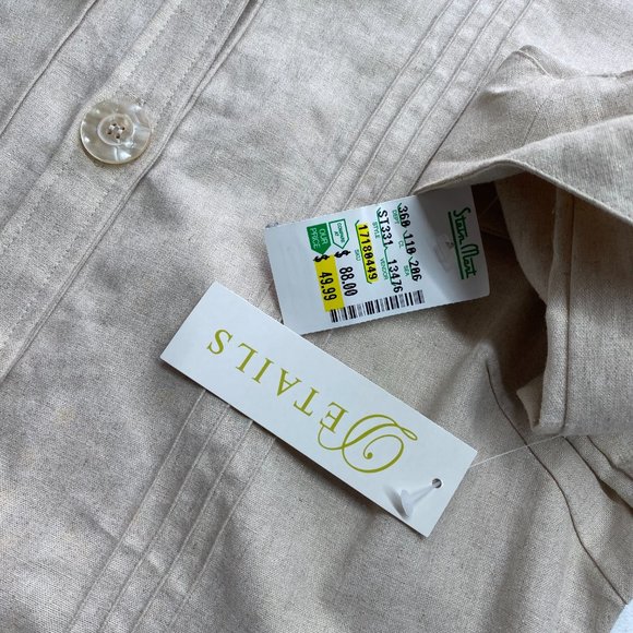 Details Womens Shirt Size M, Linen Cotton, Safari StyleButtondown, Collared, NWT - Picture 9 of 11